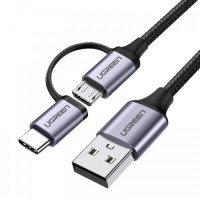 UGREEN USB to Micro USB & Type C 1M Fast Charging Cable (30875)